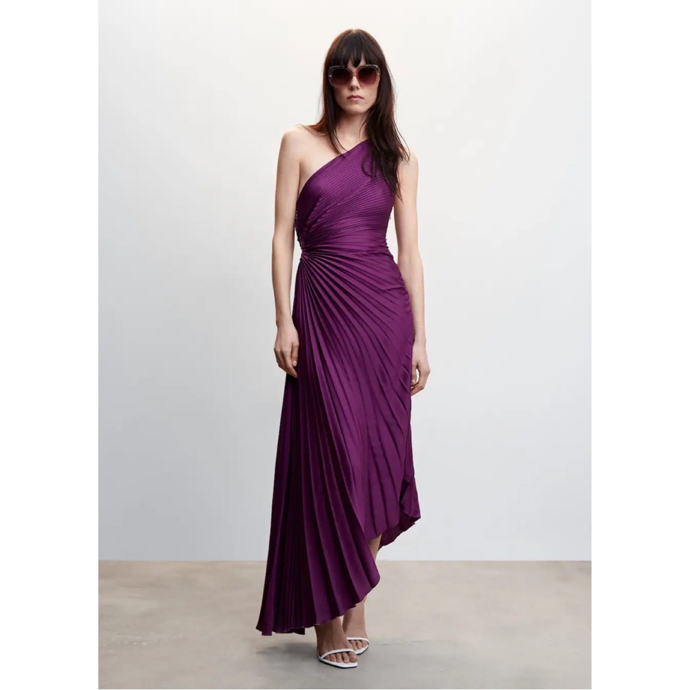 Mango Asymmetrical Purple Dress
